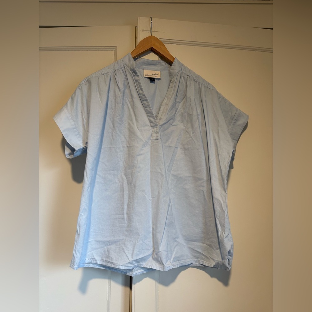 Universal Thread Light Blue Oversized Cotton Blouse